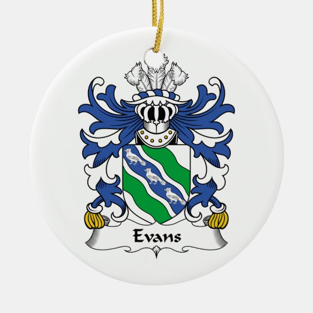 Evans Family Crest Ceramic Ornament (Front)
