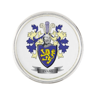Evans Family Crest Coat of Arms Lapel Pin