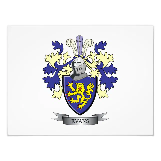 Evans Family Crest Coat of Arms Photo Print | Zazzle
