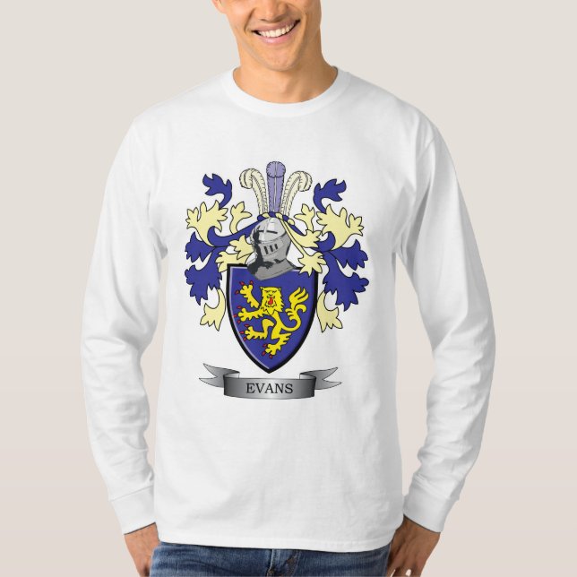 Evans Family Crest Coat of Arms T-Shirt (Front)