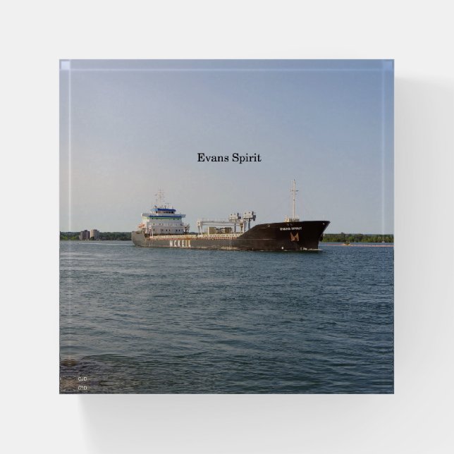 Evans Spirit paperweight (Front)