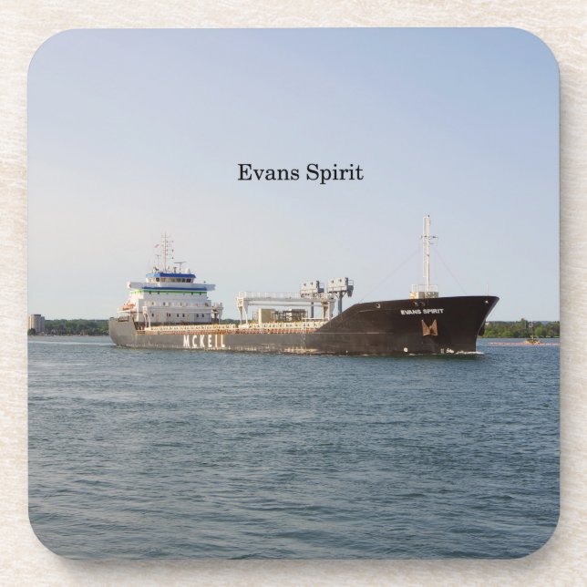 Evans Spirit set of 6 plastic coasters (Front)