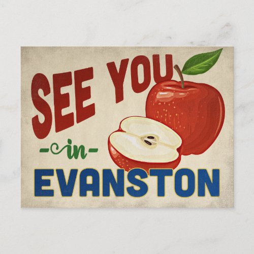 Evanston Illinois Apple _ Vintage Travel Postcard