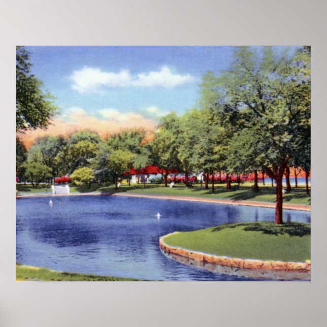 Evanston Illinois Lagoon Lake Front Park Poster (Front)