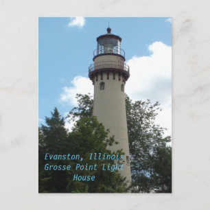 Evanston, Illinois the Grosse Point Light House Postcard
