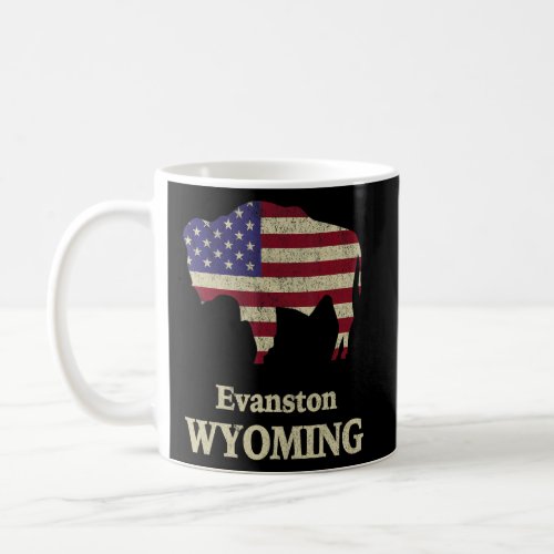 Evanston Wyoming With Bison  Coffee Mug