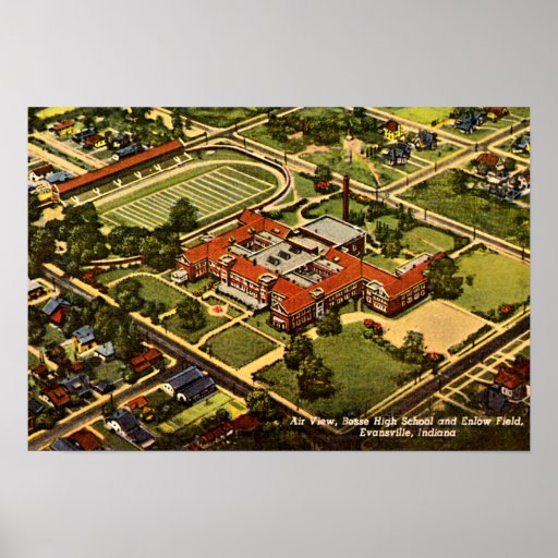 Evansville, Indiana Bosse High School Enlow Field Poster | Zazzle