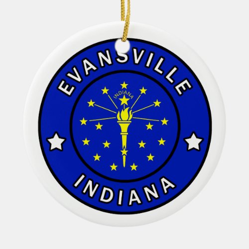 Evansville Indiana Ceramic Ornament