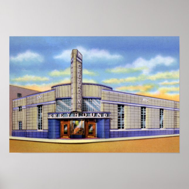 Evansville Indiana Greyhound Bus Station Poster (Front)