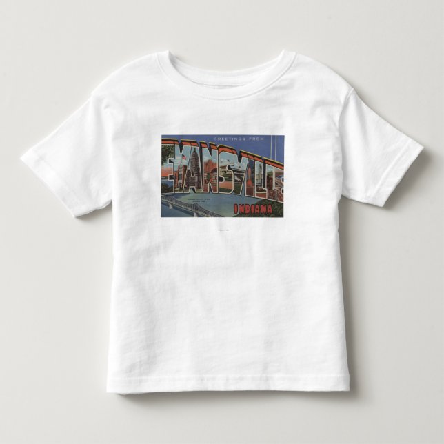 Evansville, Indiana - Large Letter Scenes Toddler T-shirt (Front)