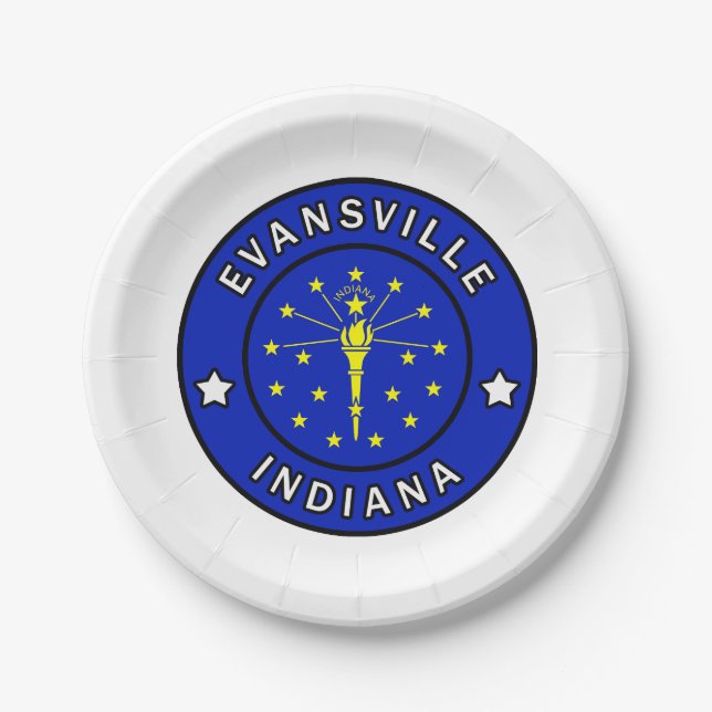 Evansville Indiana Paper Plates (Front)