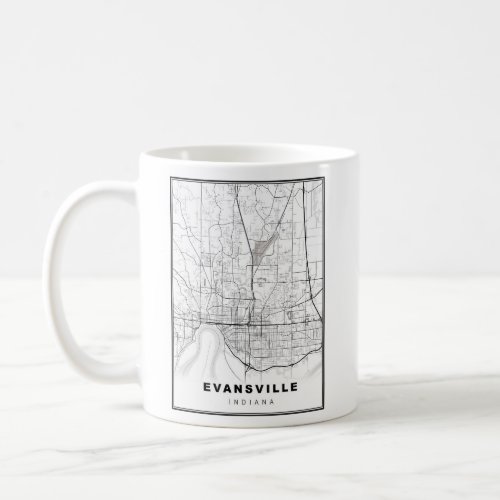 Evansville Map Coffee Mug