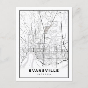 Evansville Map Postcard