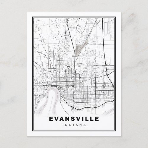 Evansville Map Postcard