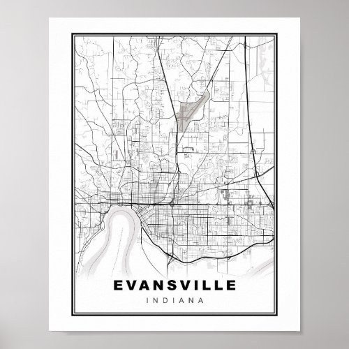 Evansville Map Poster
