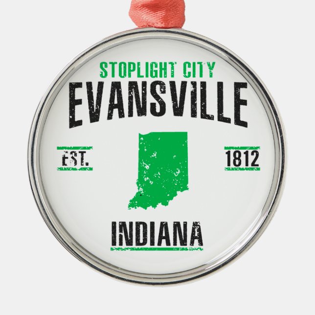 Evansville Metal Ornament (Front)