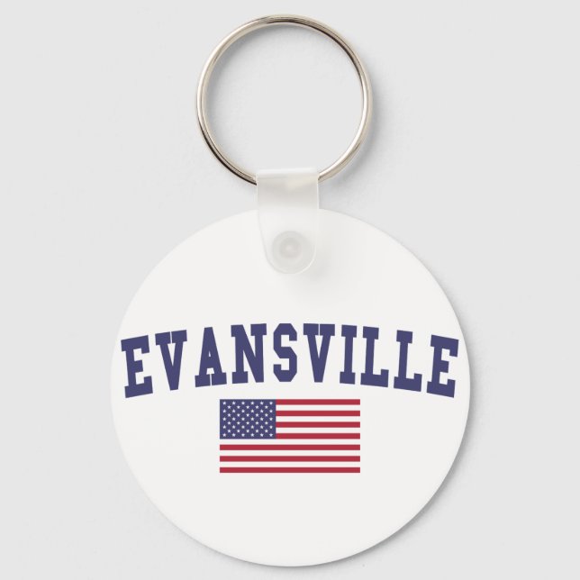 Evansville US Flag Keychain (Front)