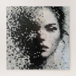 Evaporation Black and White Pixel Art Portrait Jigsaw Puzzle<br><div class="desc">Experience minimalist elegance with the Evaporation Black and White Pixel Art Portrait puzzle. Each piece comes together to form a modern,  timeless portrait,  perfect for a relaxing creative break and a gallery-worthy result.</div>