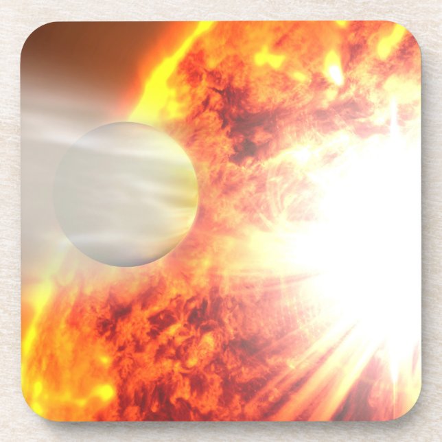 Evaporation Of Hd 189733b's Atmosphere Beverage Coaster (Front)