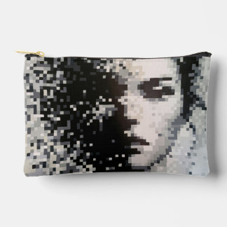 Évaporation Portrait Pixel Art Noir et Blanc Accessory Pouch