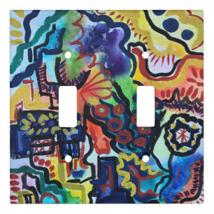 Eva's Garden-Hand Painted Modern Art Light Switch Cover