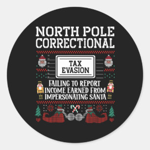 Evasion- Elf Family Christmas Matching Dad Uncle G Classic Round Sticker