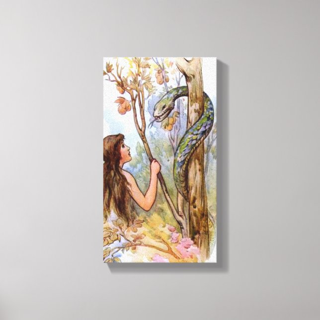 Eve And The Serpent Canvas Print (Front)