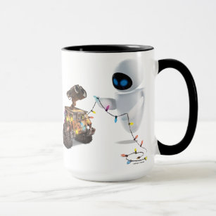 Eve and WALL-E with Christmas Lights Mug
