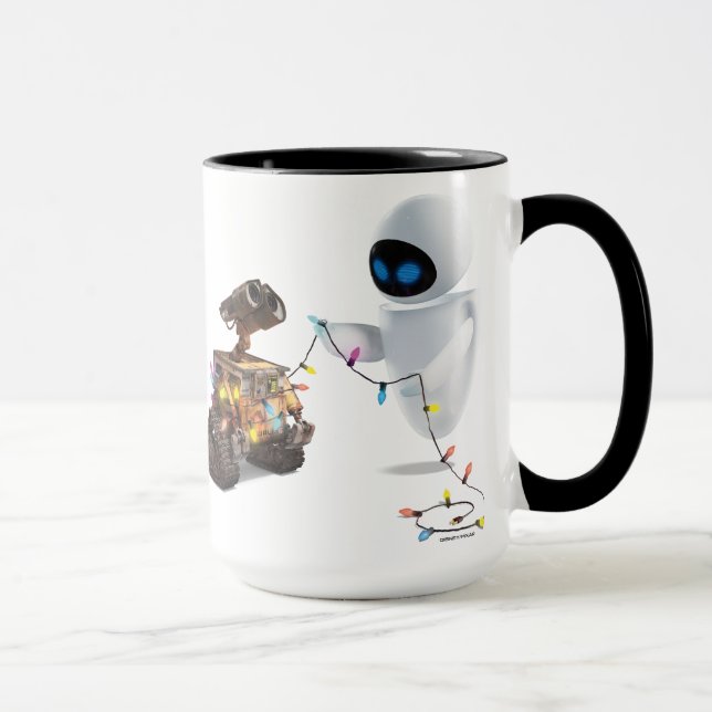 Eve and WALL-E with Christmas Lights Mug (Right)