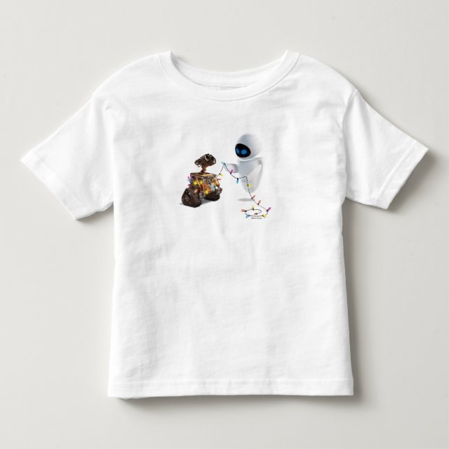 Eve and WALL-E with Christmas Lights Toddler T-shirt (Front)