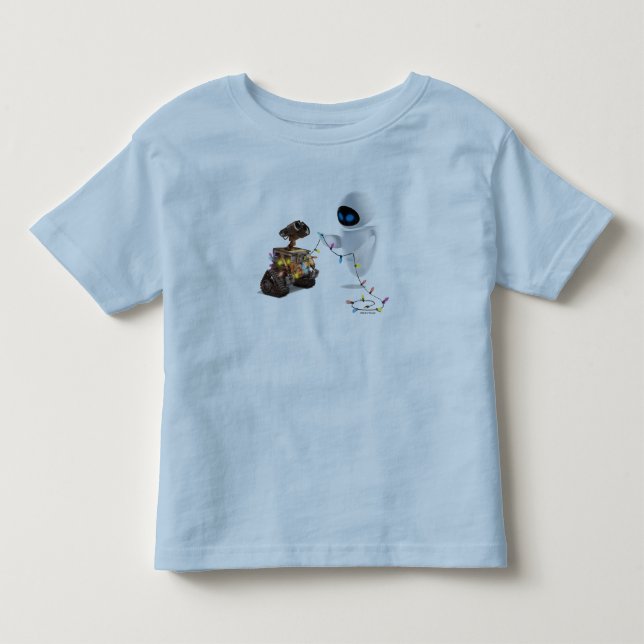 Eve and WALL-E with Christmas Lights Toddler T-shirt (Front)