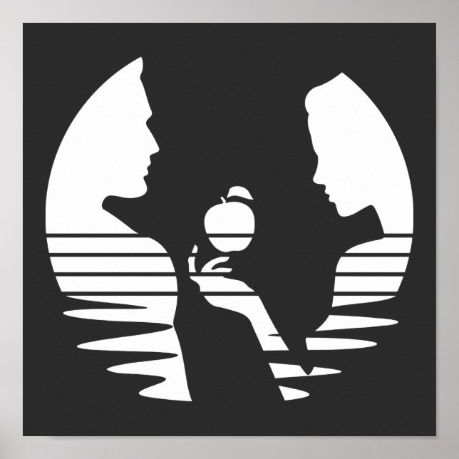 Eve Hands An Apple To Adam, White Version 2/3 Poster (Front)