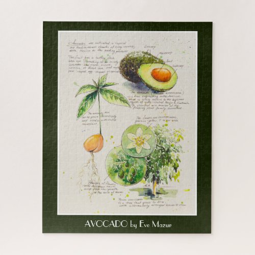 EVE Painted Avocado Botanical illustration Poster Jigsaw Puzzle