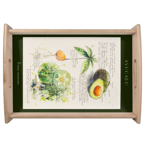 EVE Painted Avocado Botanical illustration      Serving Tray