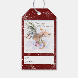 EVE Painted Christmas Reindeer and bunny Gift Tags