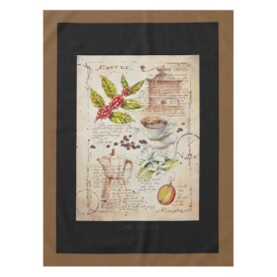 EVE Painted Coffee Botanical Illustration  Tablecloth