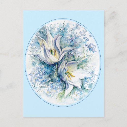 EVE Painted Flower  Postcard