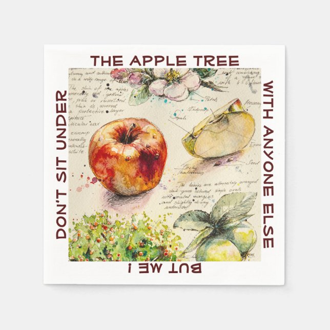 EVE Painted  Illustration of Apple           Napkins (Front)