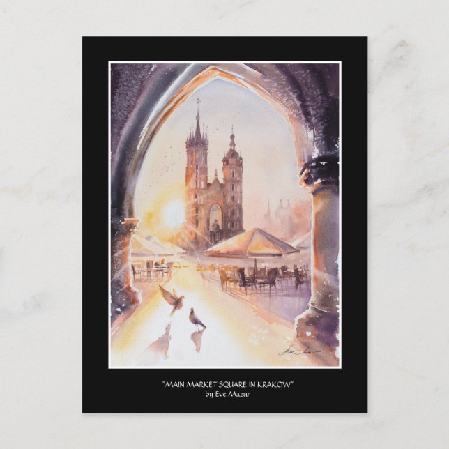 EVE Painted Krakow Old Town Postcard (Front)