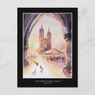 EVE Painted Krakow Old Town Postcard