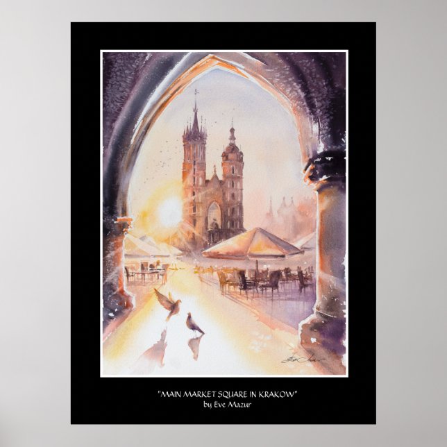 EVE Painted Krakow Old Town  Poster (Front)