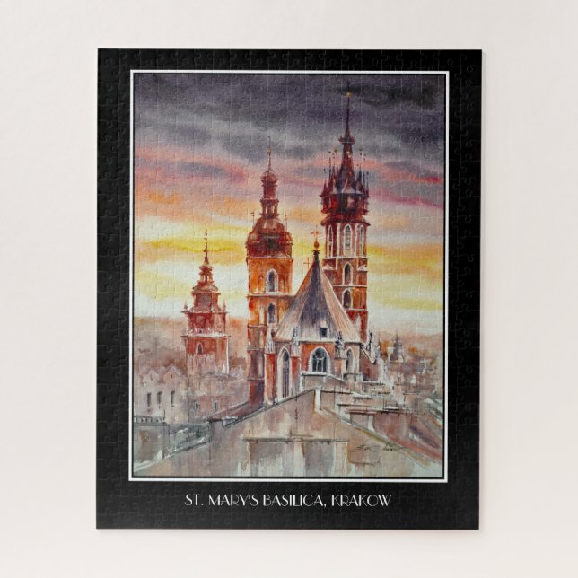 EVE Painted Krakow, Poland Old Town Card Jigsaw Puzzle (Vertical)