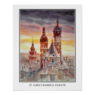 EVE Painted Krakow, Poland Old Town    Poster