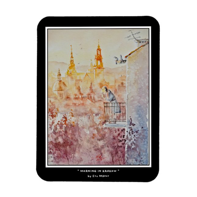 EVE Painted Morning in Krakow,Poland  Photo Print  Magnet (Vertical)