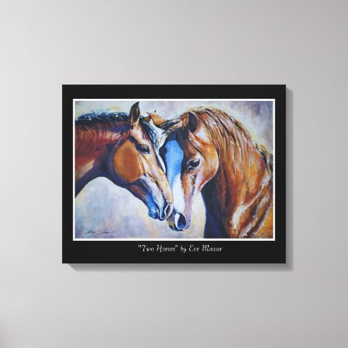 EVE Painted Two Horses Portrait  Acrylic Print