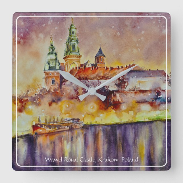 EVE Painted Wawel, Krakow, Poland        Square Wall Clock (Front)