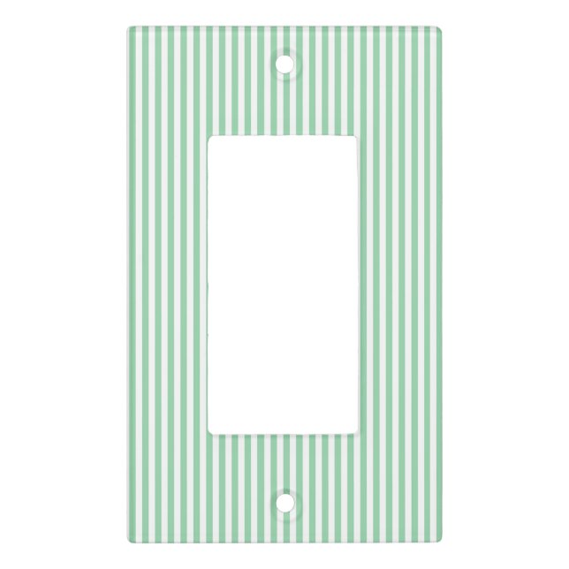Eve & Sofie Green Striped Light Switch Cover (Front)
