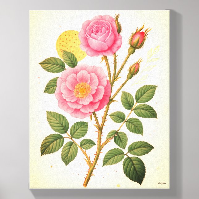 Eve & Sofie Pink Rose Canvas Photo Tile (Front Set)