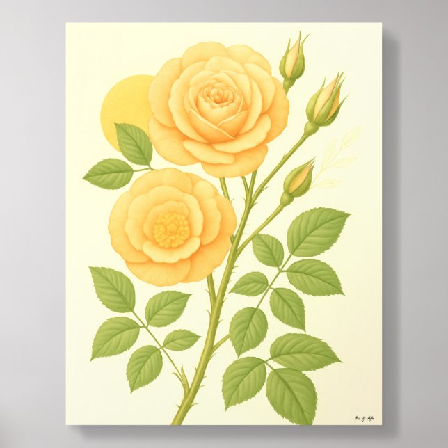 Eve & Sofie Yellow Rose Acrylic Photo Tile (Front Set)