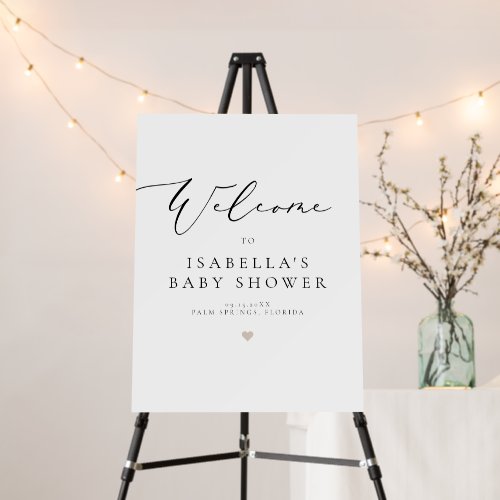 EVELYN Elegant Calligraphy Baby Shower Welcome